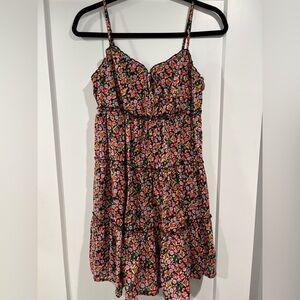 B Darlin Floral Mini Dress - Black and Pink